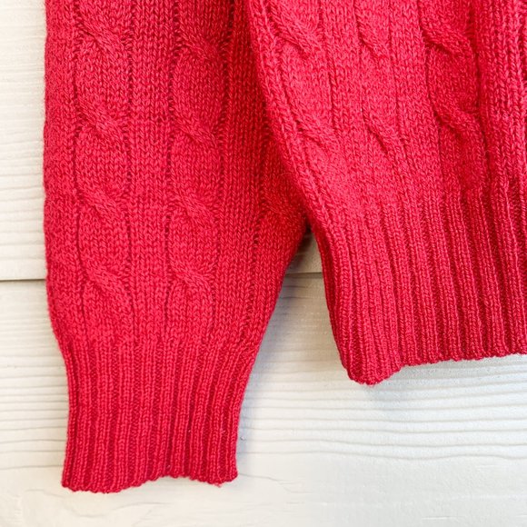 Rare Vintage Scottish Shetland Wool Sweater, Red L - Picture 4 of 7